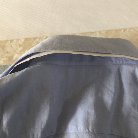 New with Tag Robert Talbott periwinkle blue linen XXL button down shirt - Picture 9 of 10